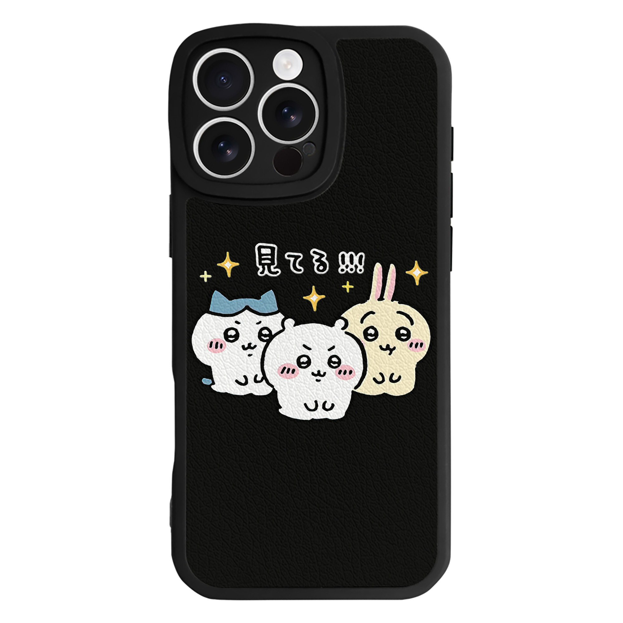 （画像用） ちいかわ ハチワレ Chii-kawa hachiware 【iPhone 16シリーズ対応】シリコンスマホケース（レザー調） 材質：シリコン
